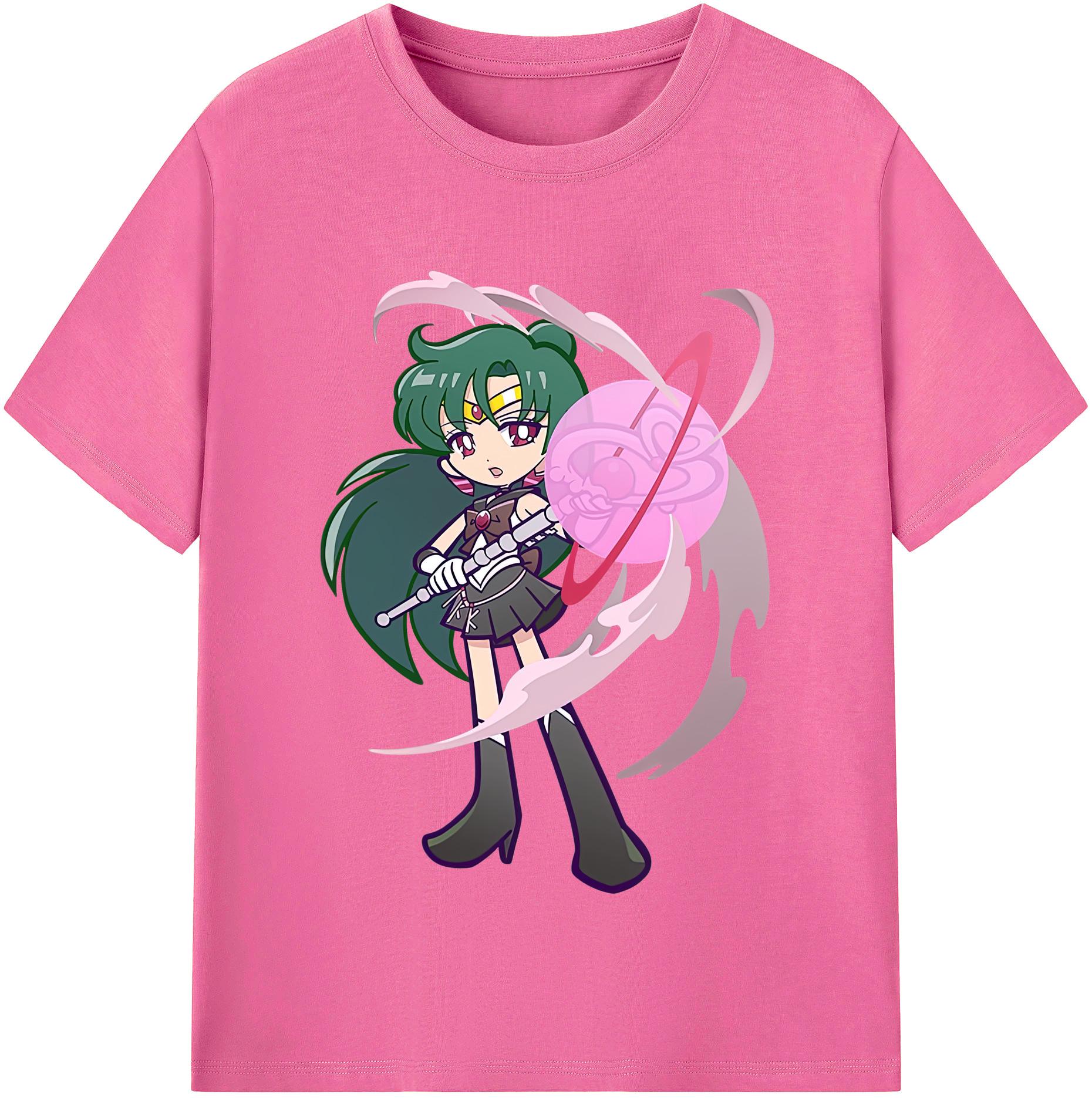 （画像用） 美少女戦士セーラームーン 冥王せつな Sailor Moon Meiou Setsuna レディースカジュアルプリントTシャツ（綿100％）